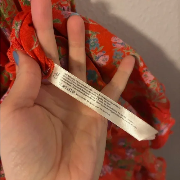 Free People Women's Adella Printed Mini Slip Dress in Red Meadow XS - Picture 10 of 11